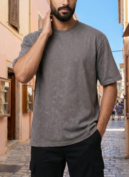 Grey Acid wash Oversized T-shirt